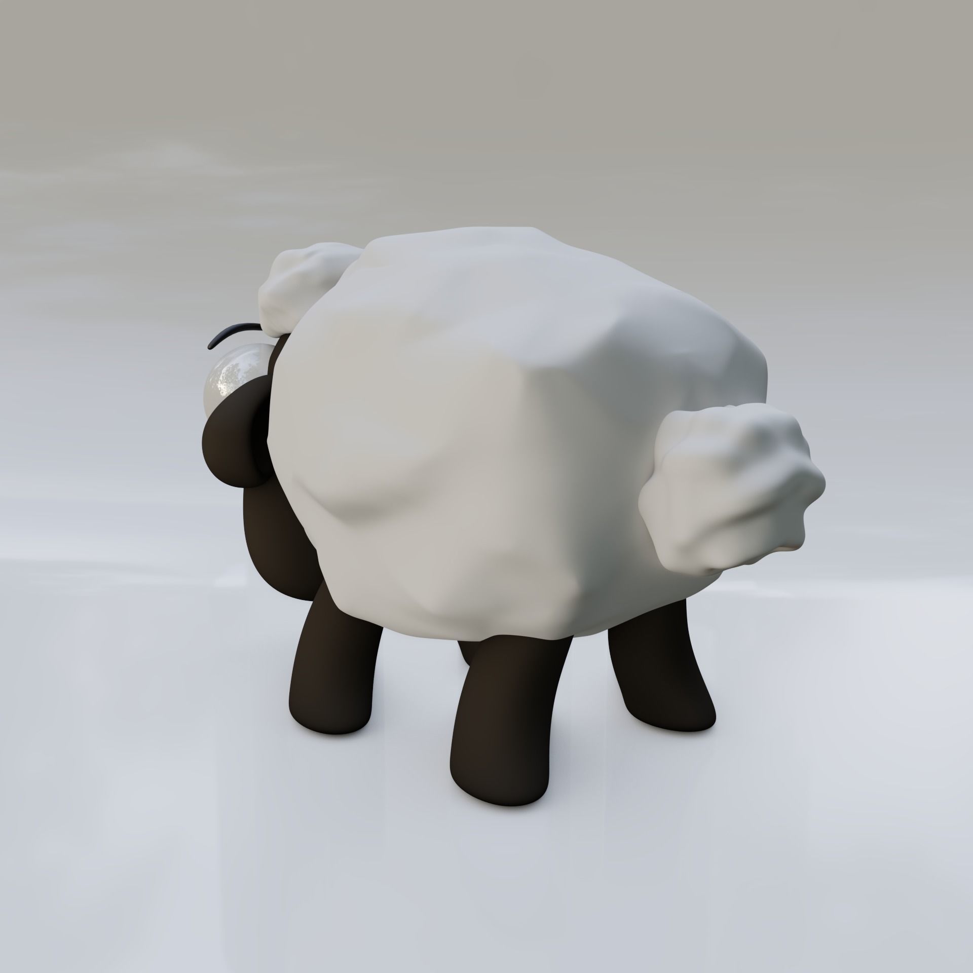 Sheep cartoon funny and cute Free low-poly 3D model_1