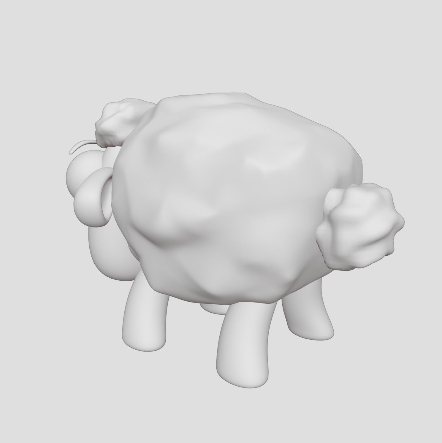 Sheep cartoon funny and cute Free low-poly 3D model_3