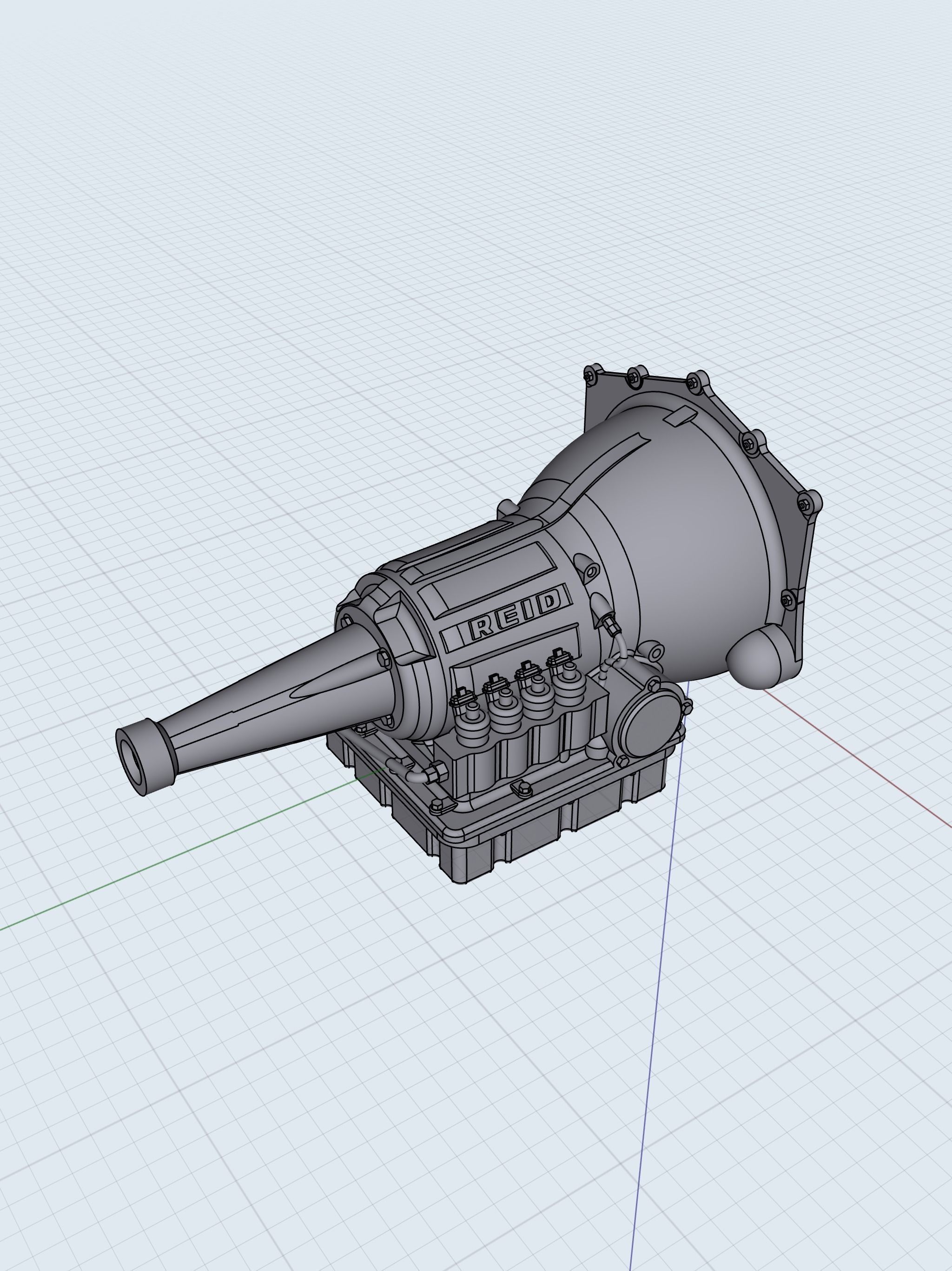 Reid Rossler Powerglide Drag racing Gearbox Transmission Pro Mod 3D model 3D printable CGTrader