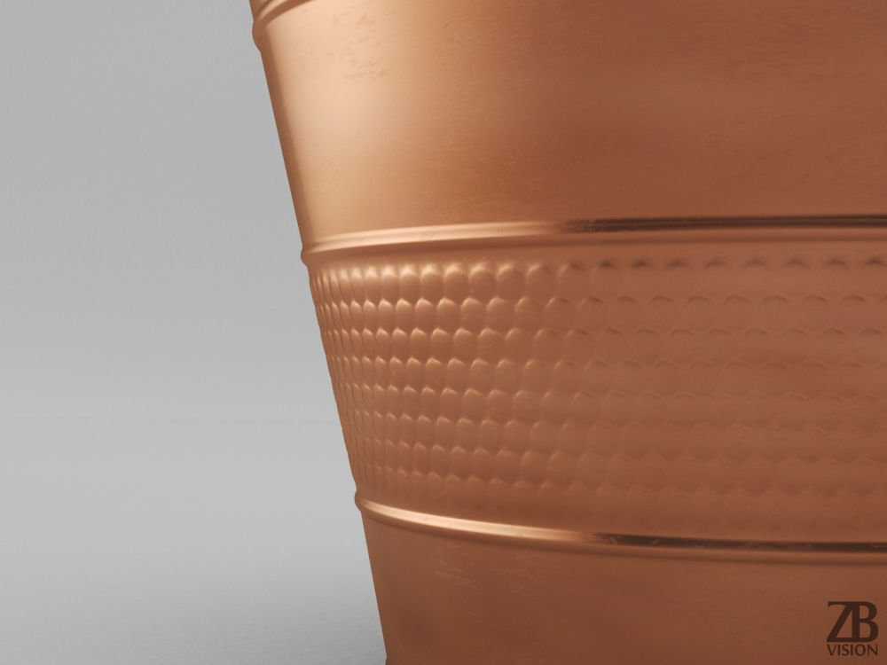 Sauna Copper Bucket 3D model_5