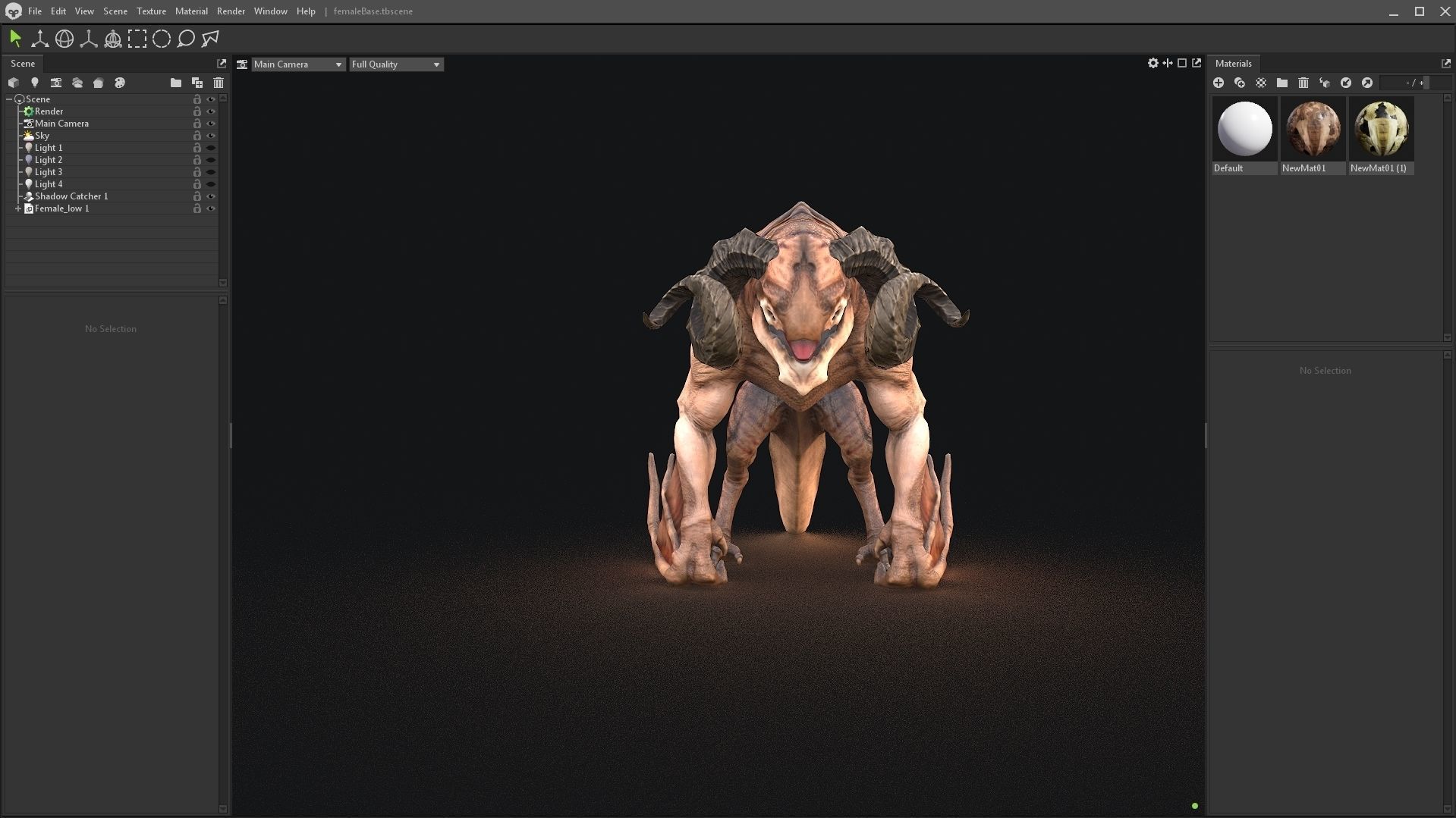 Female mob Family Sio Low-poly 3D model_4