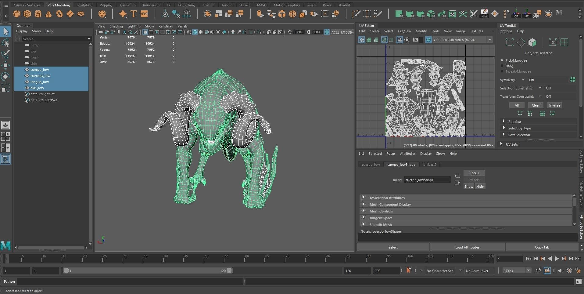 Female mob Family Sio Low-poly 3D model_5