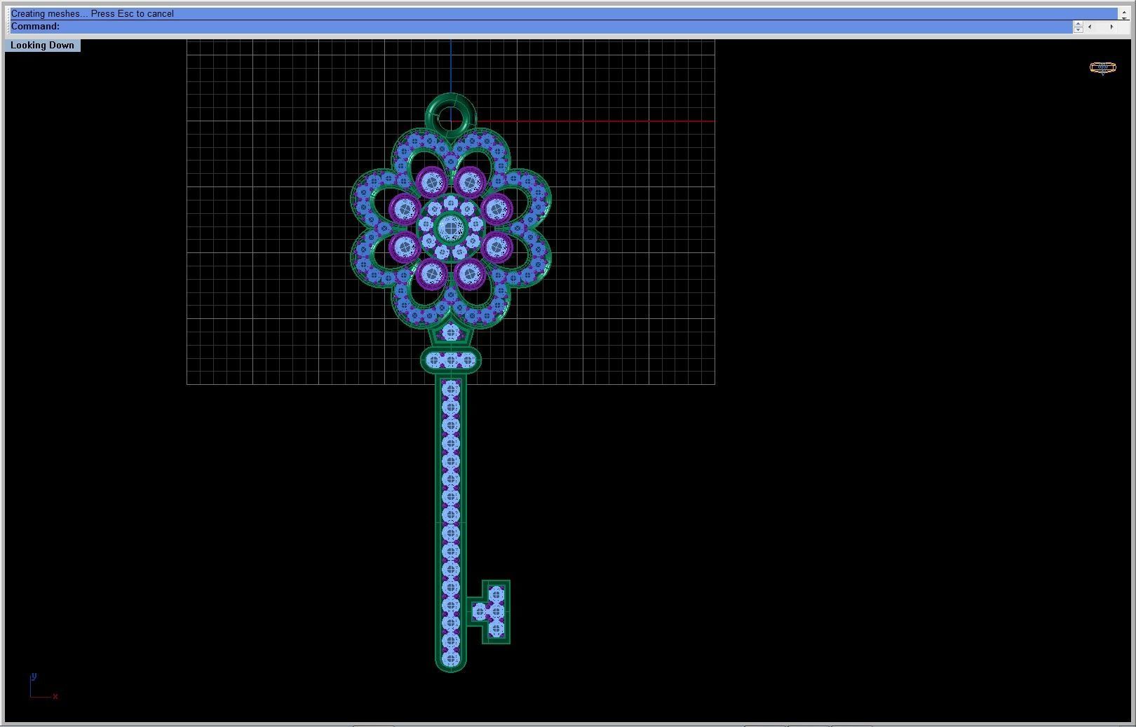 TK-006 key necklace with diamonds 3D print model_3
