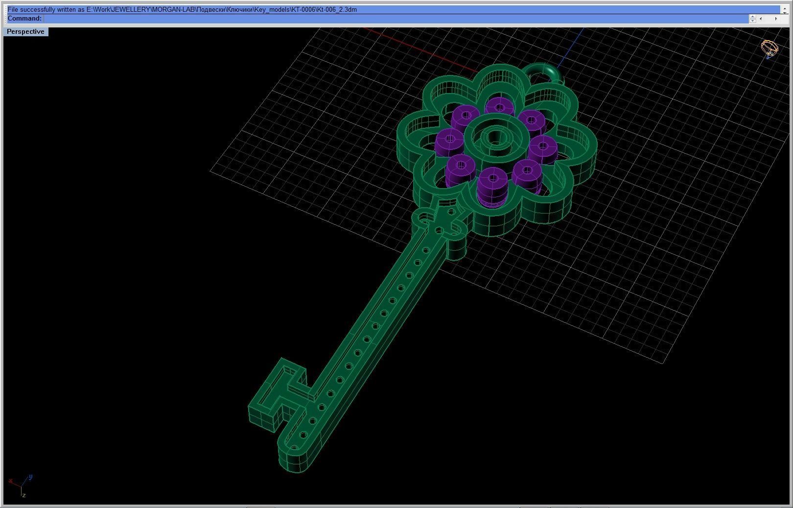 TK-006 key necklace with diamonds 3D print model_2