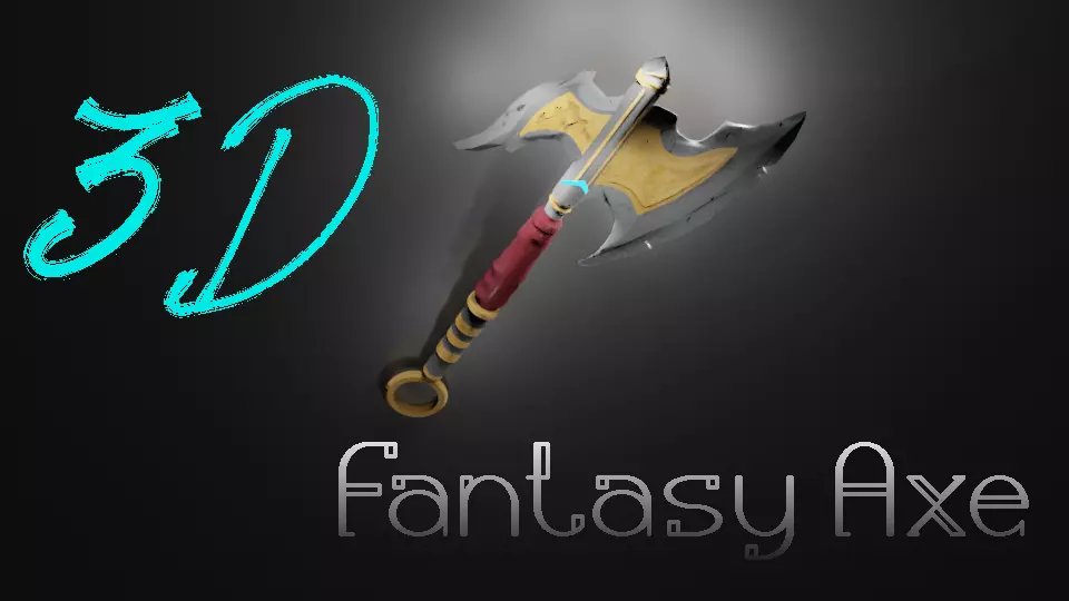 Game ready Fantasy Axe Free low-poly 3D model
