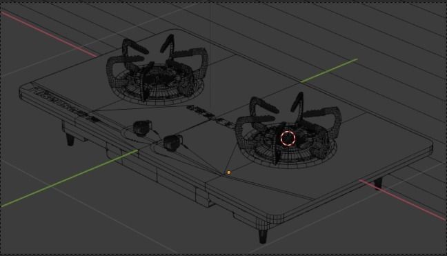 Kitchen burning gas 3D model_2