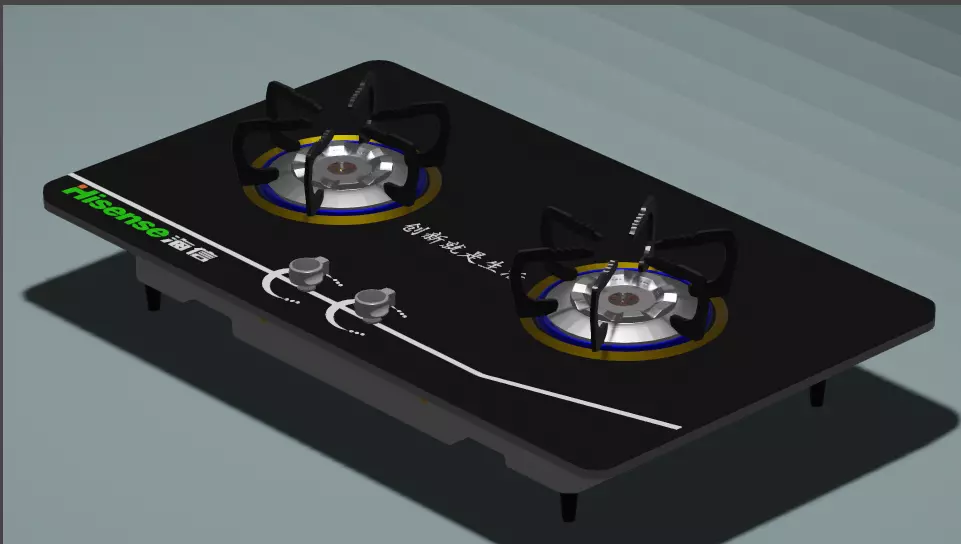 Kitchen burning gas 3D model_0