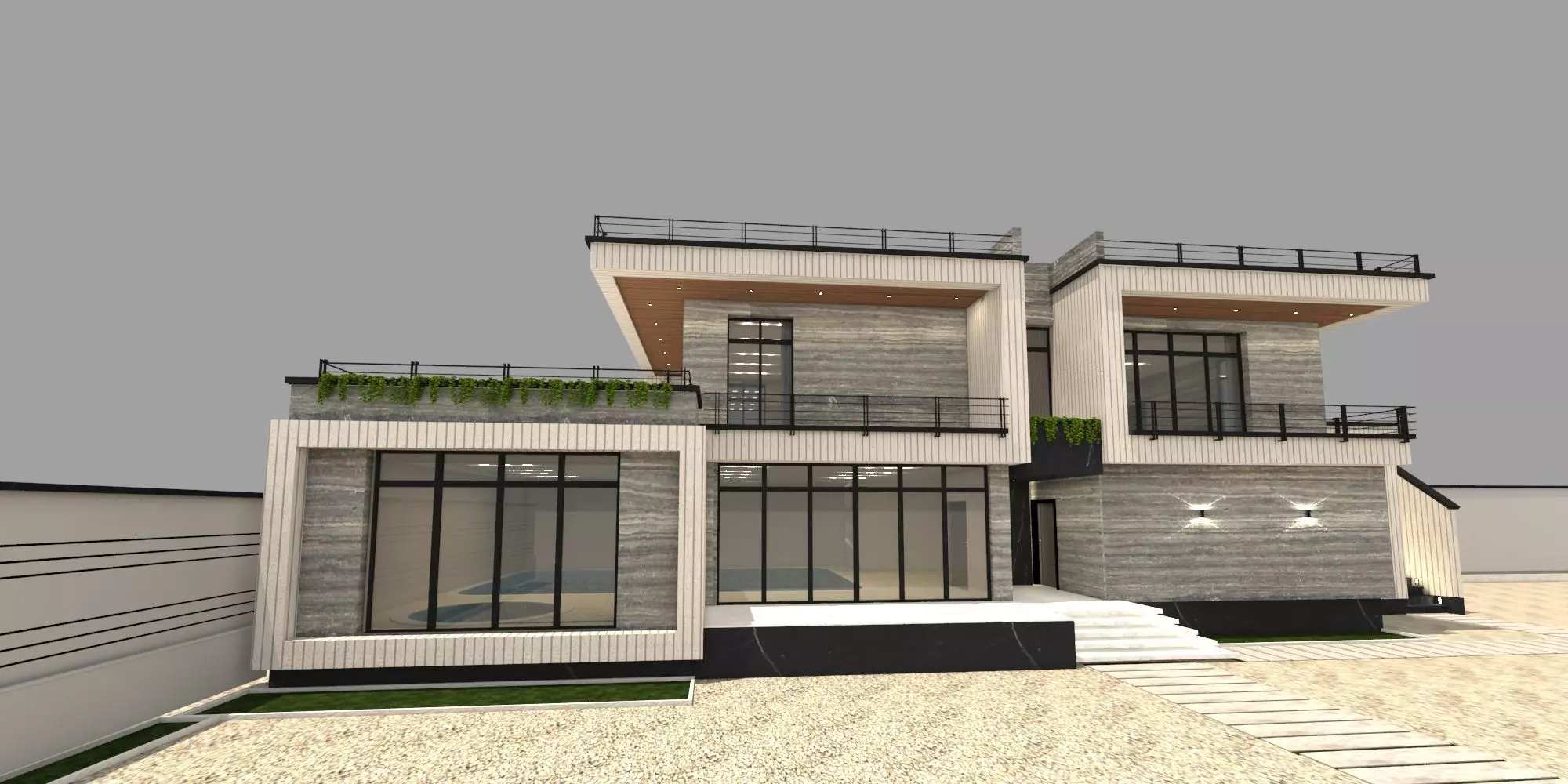 Villa modern 3D model_0