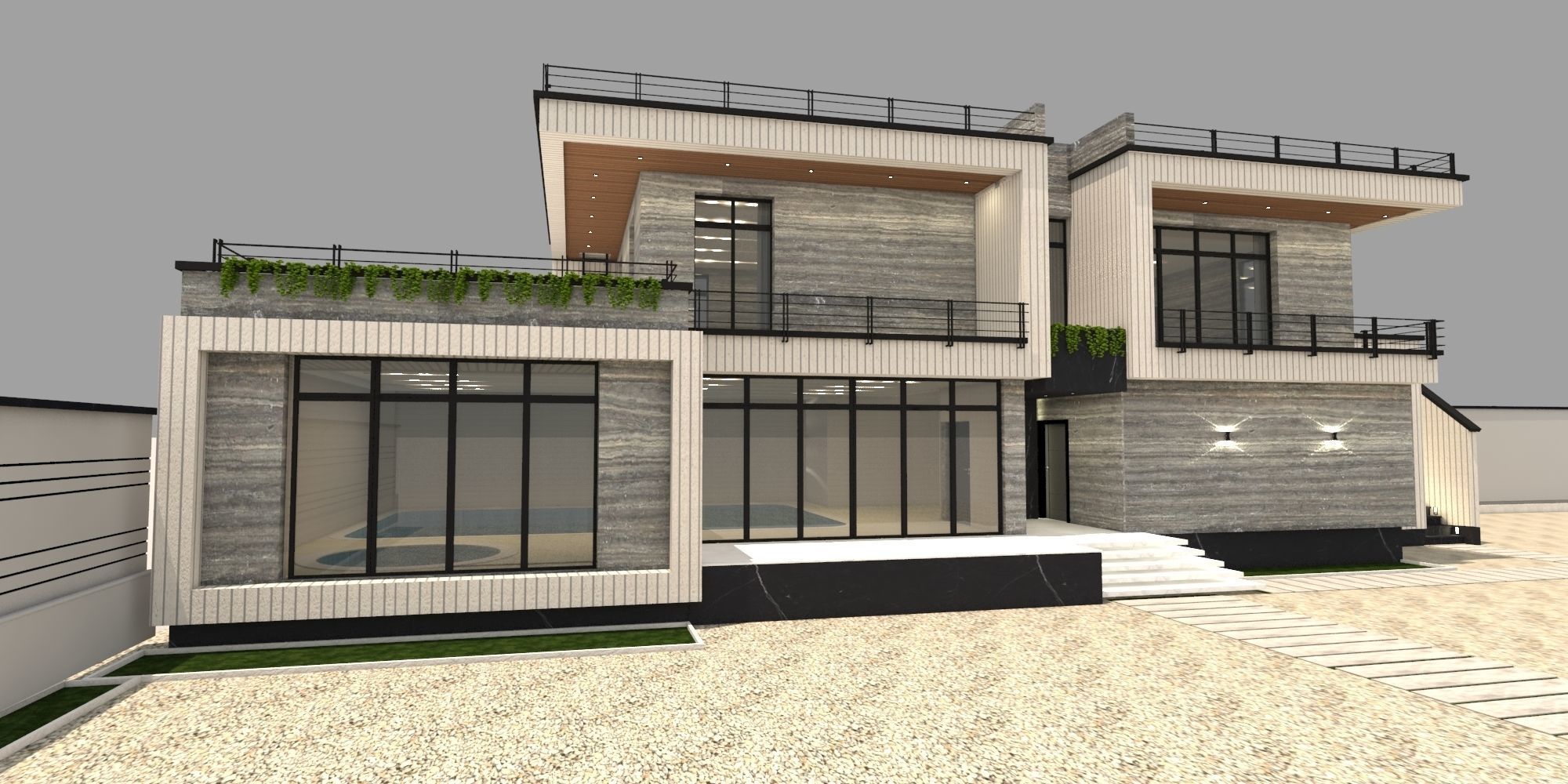 Villa modern 3D model_4