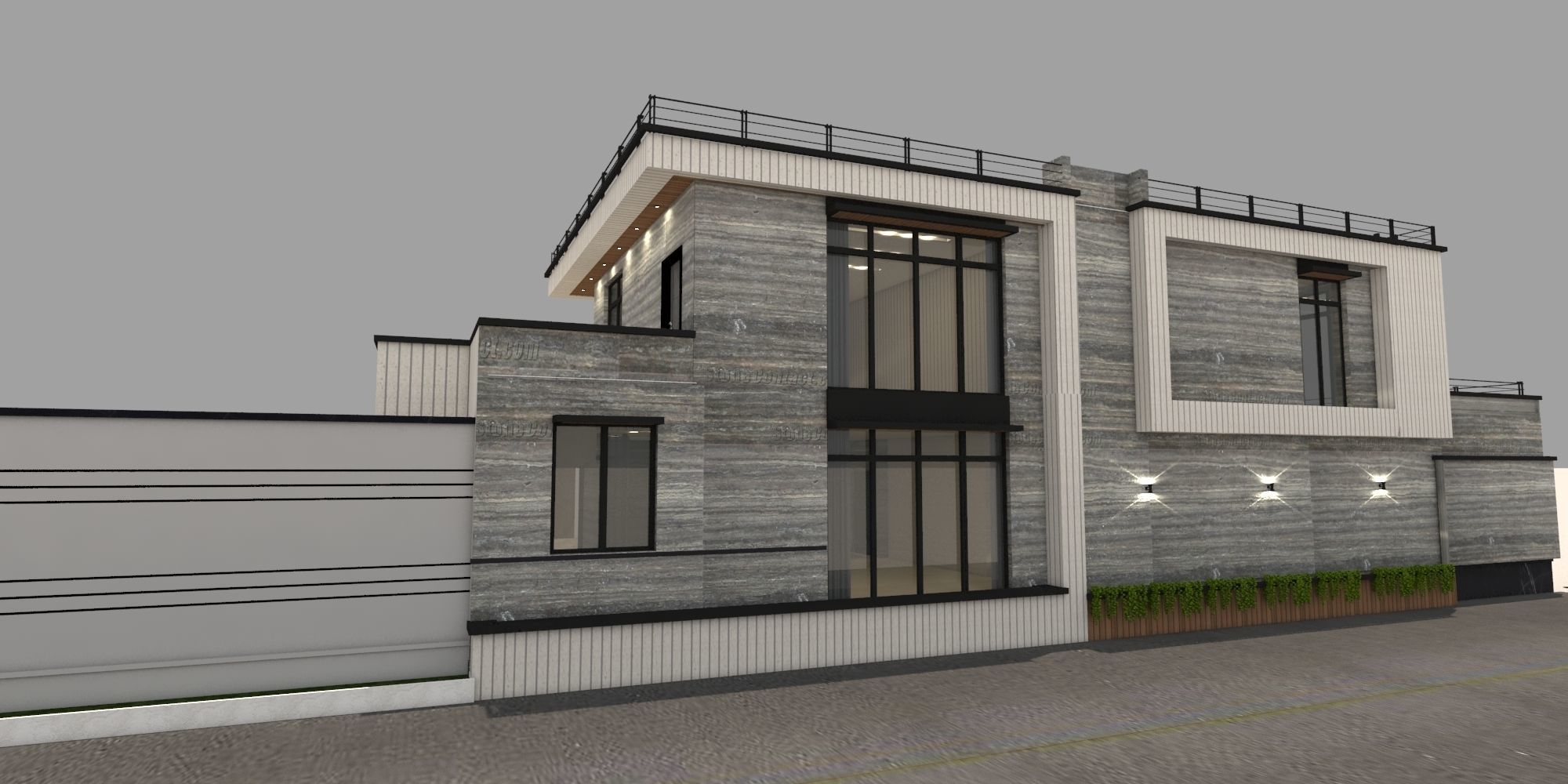 Villa modern 3D model_3