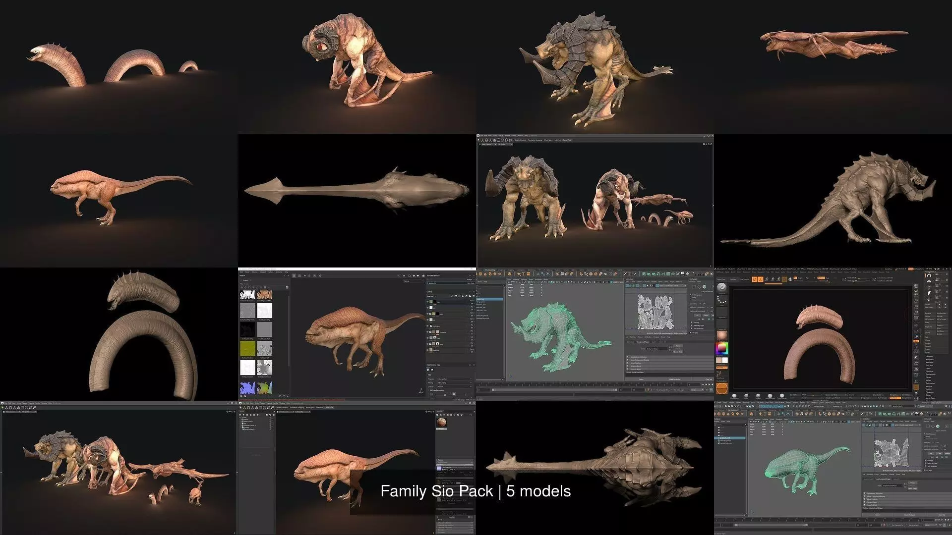 Family Sio Pack 3D Model Collection_0