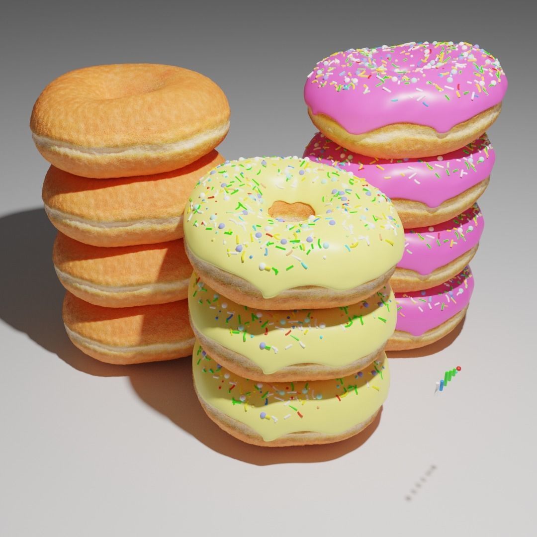 A highly polygonal donut model 3D model_2