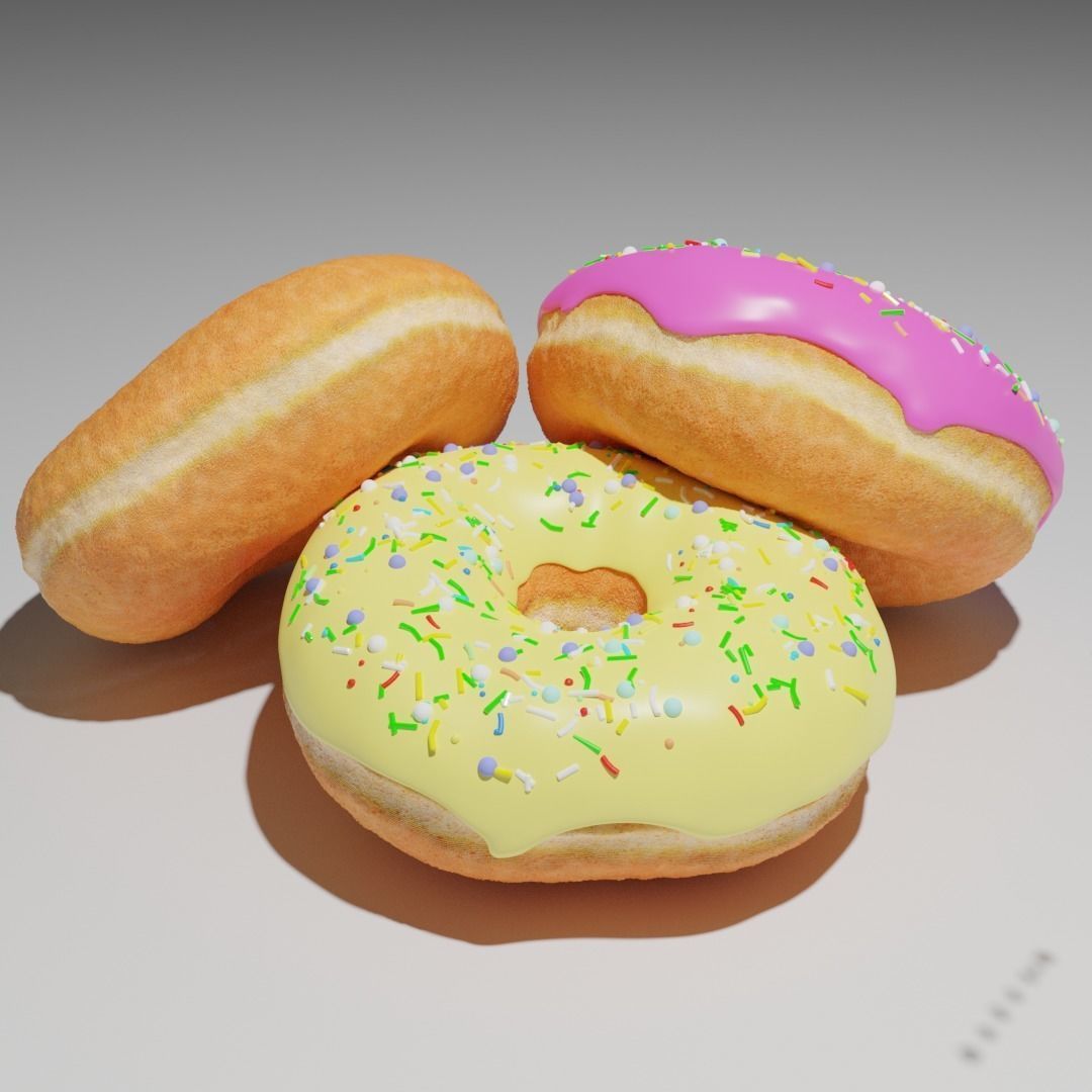 A highly polygonal donut model 3D model_1