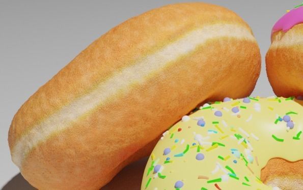 A highly polygonal donut model 3D model_3