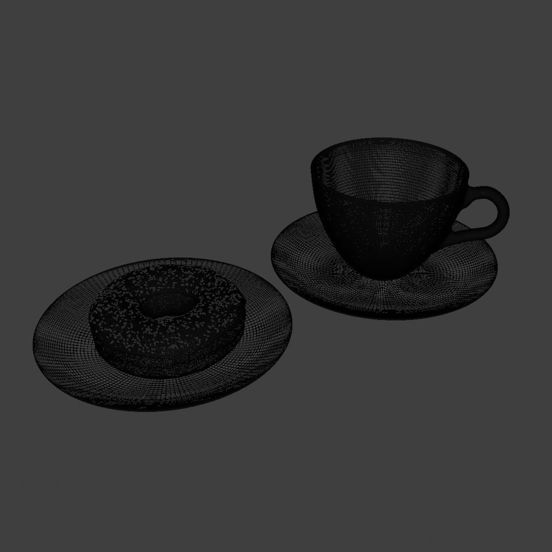Donut With Tea Free low-poly 3D model_2