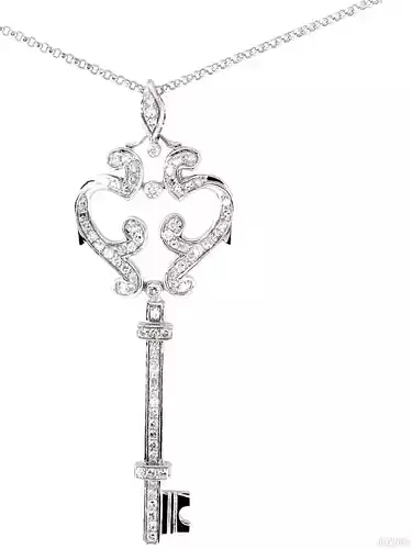 TK-008 key pendant with diamonds on chain