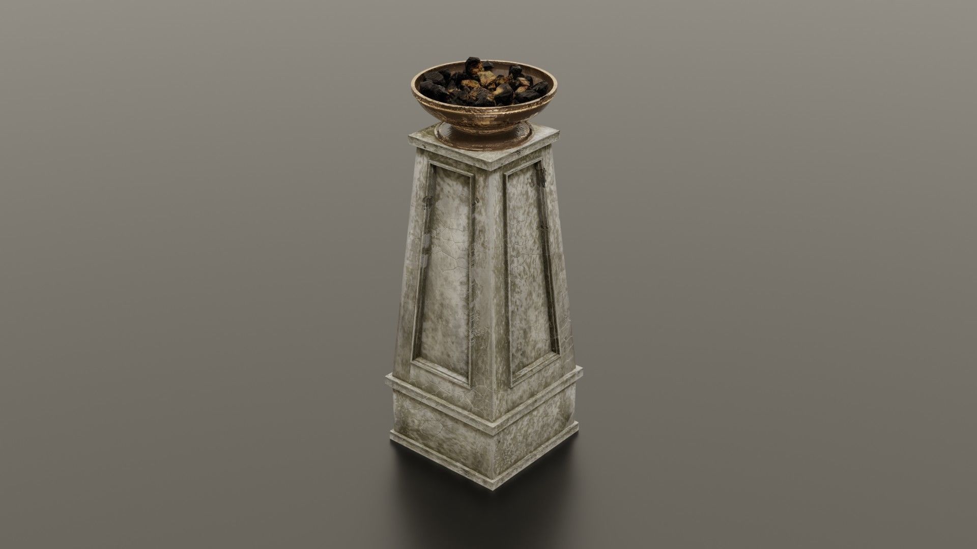 Fire column Low-poly 3D model_1