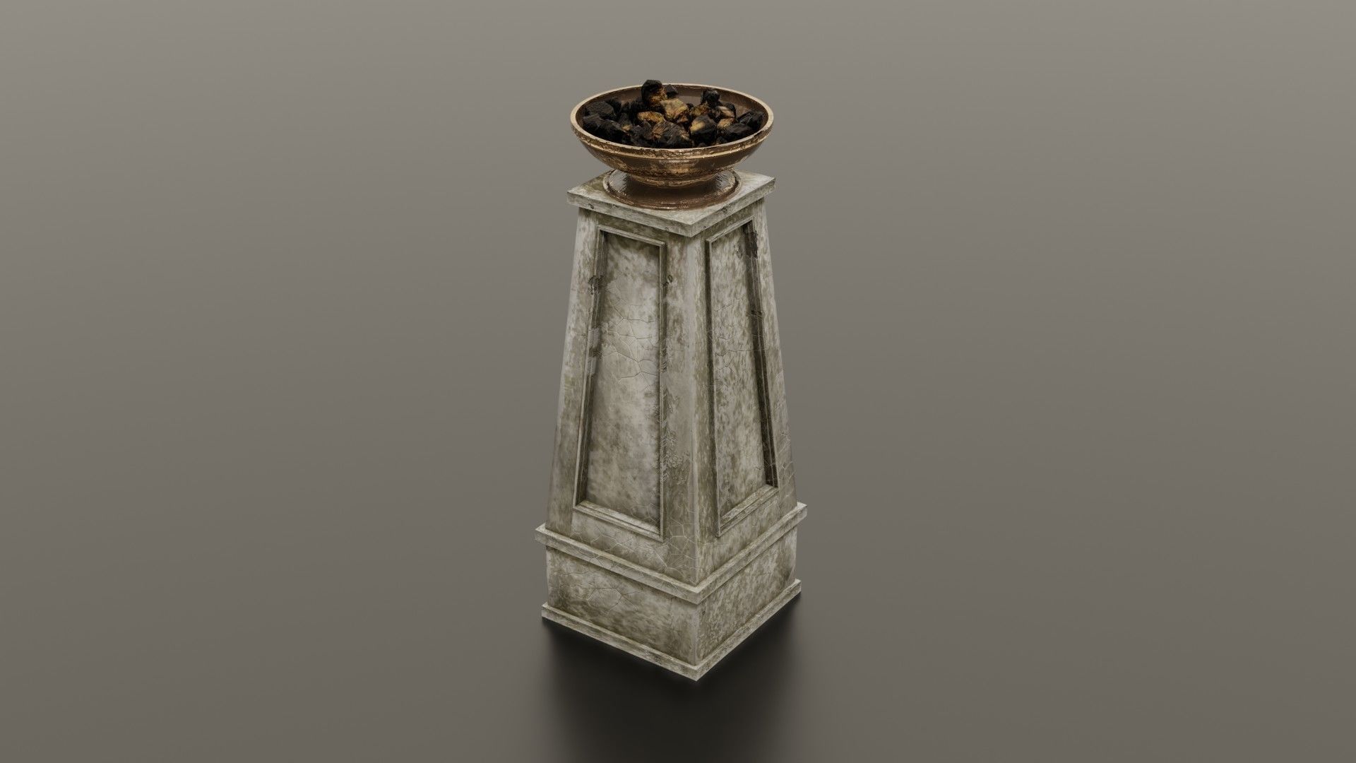 Fire column Low-poly 3D model_3