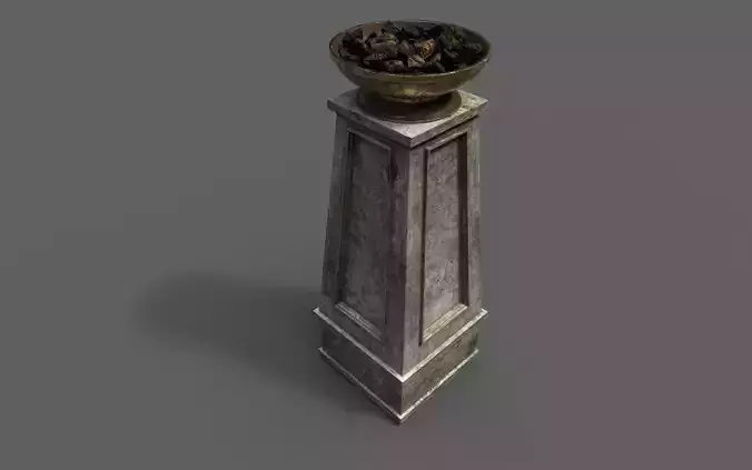 Fire column Low-poly 3D model