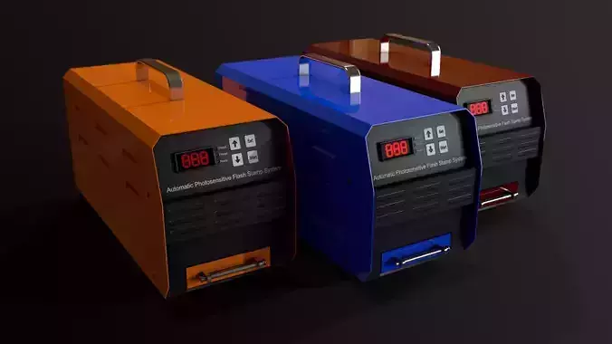 Automatic Flash Stamp Machine - Seal Maker -  V2 Low-poly 3D model