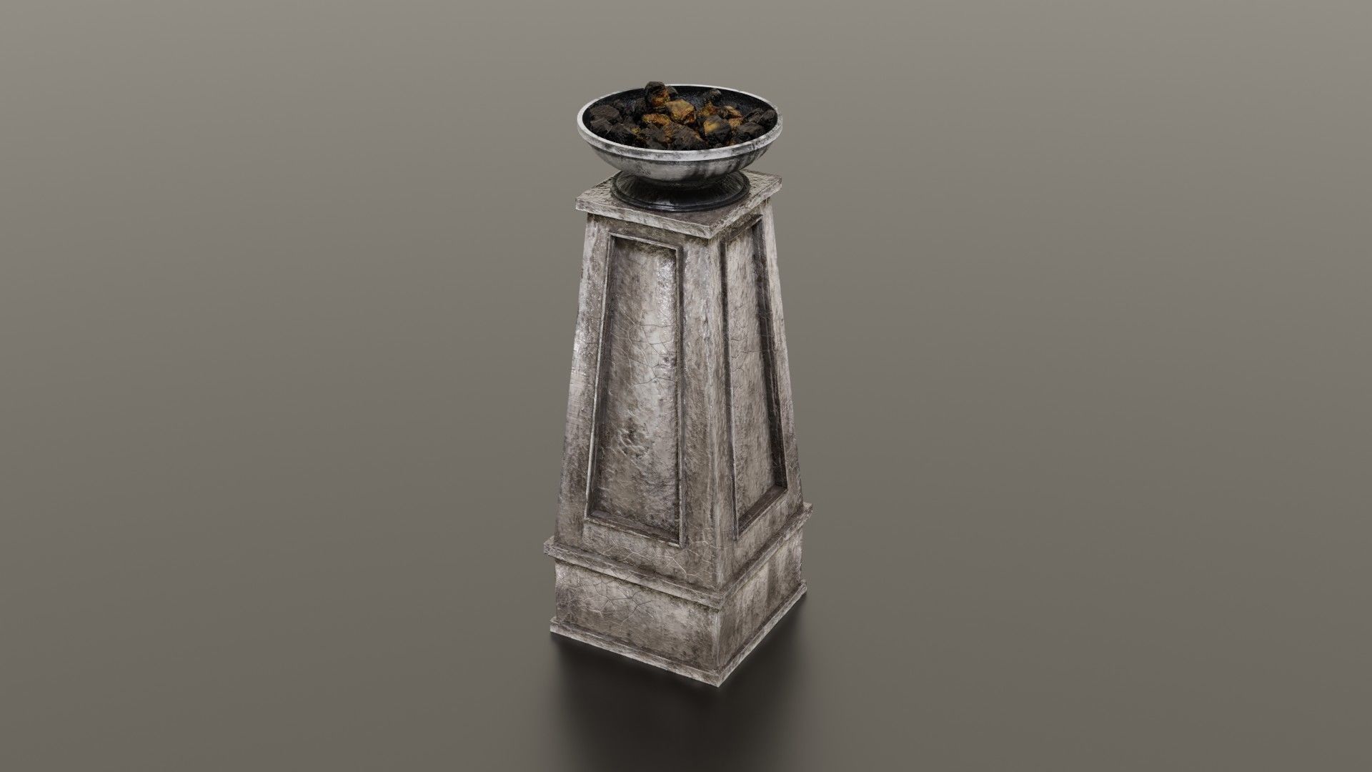 Fire column Low-poly 3D model_4