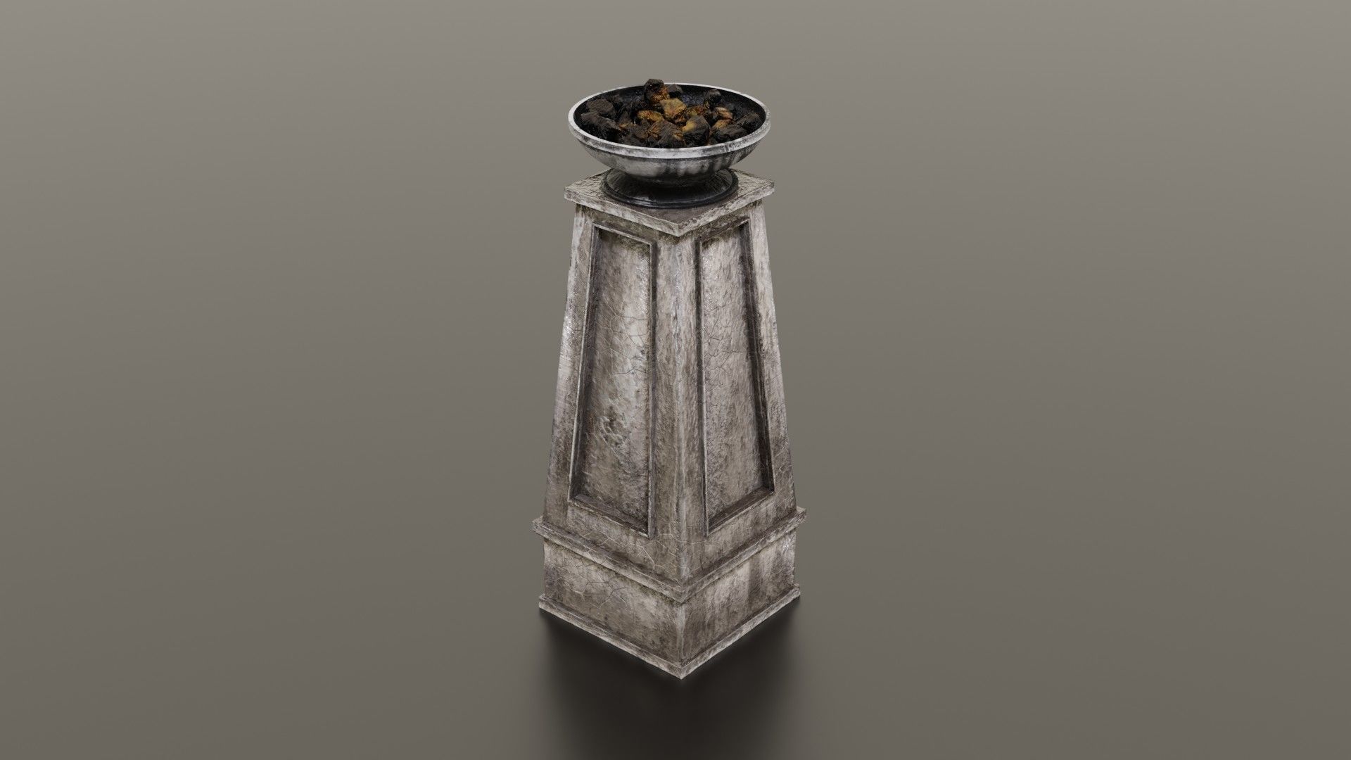 Fire column Low-poly 3D model_1