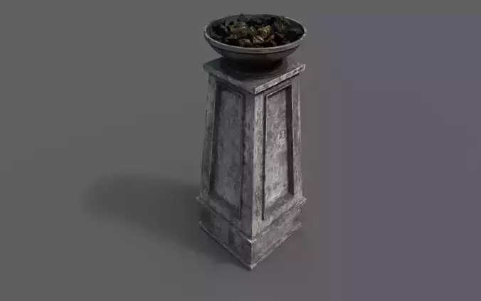 Fire column Low-poly 3D model