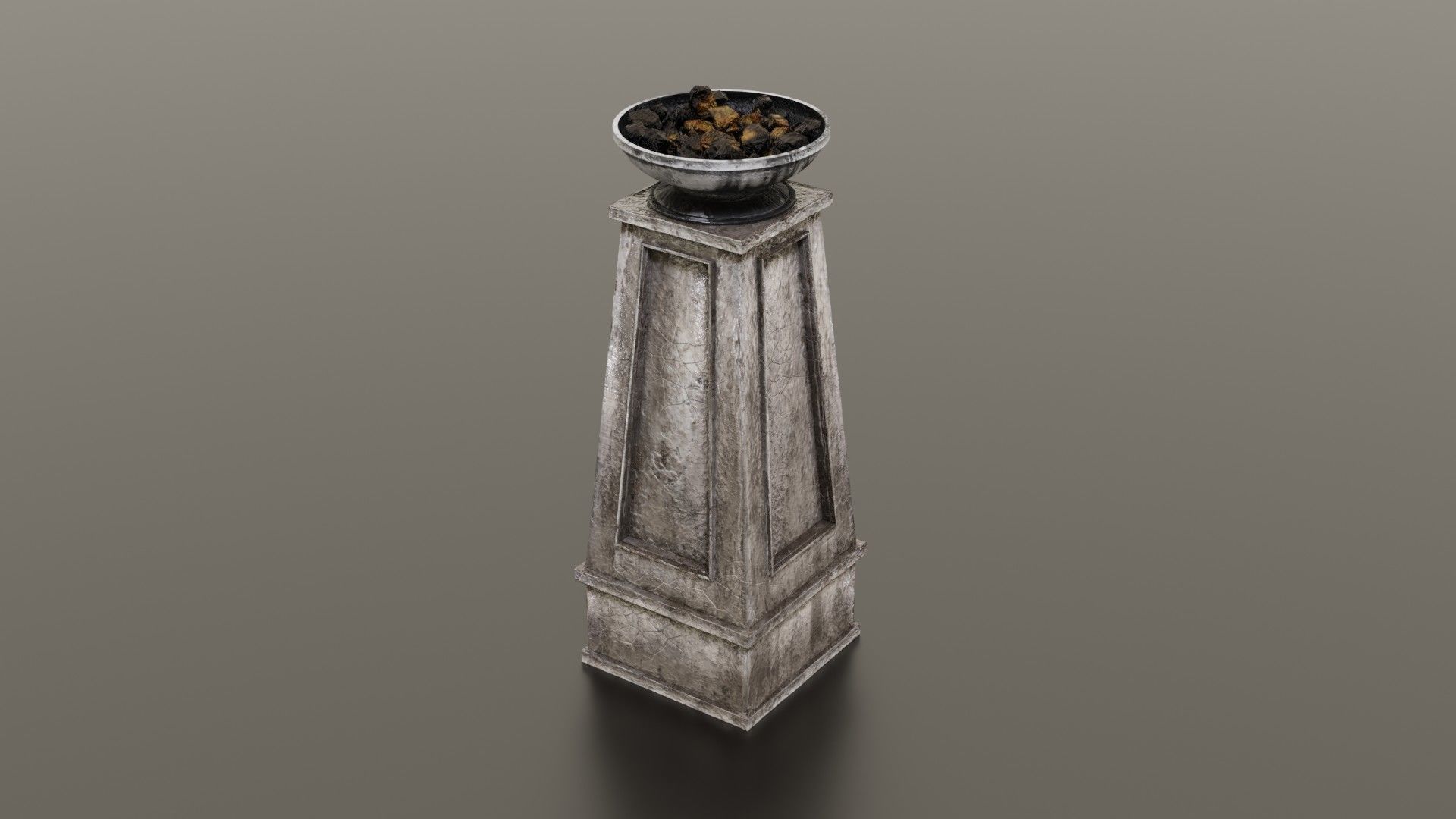 Fire column Low-poly 3D model_3