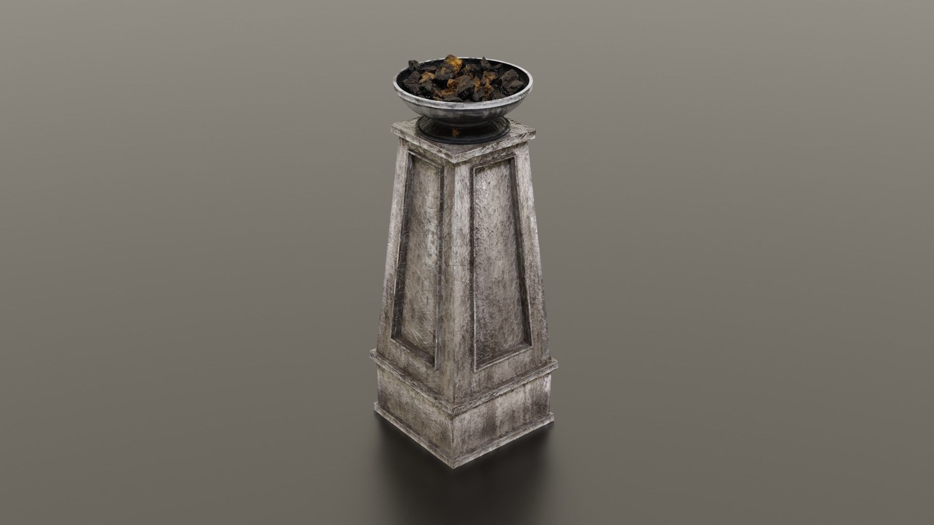 Fire column Low-poly 3D model_16