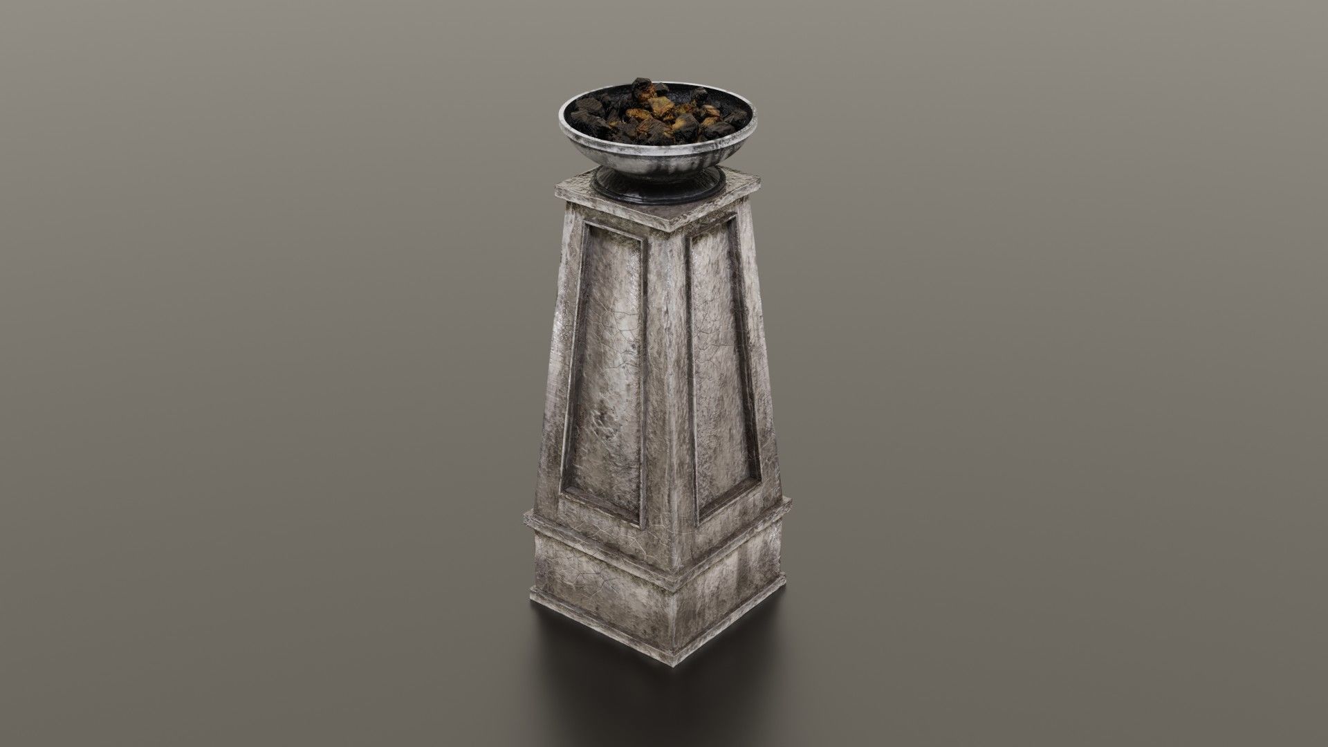 Fire column Low-poly 3D model_2