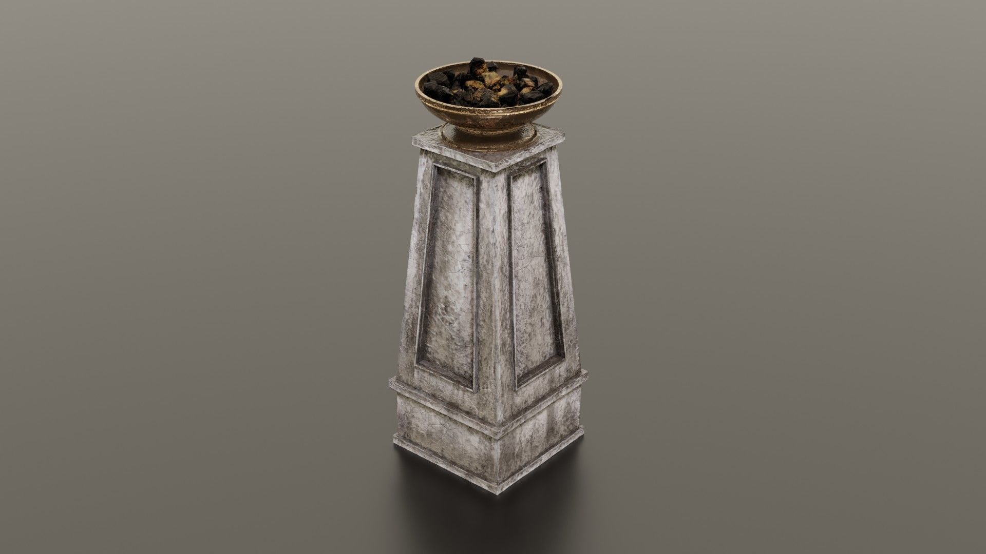 Fire column Low-poly 3D model_1