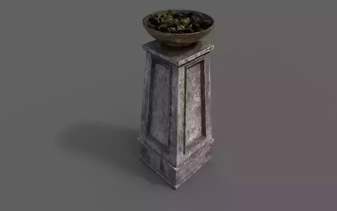 Fire column Low-poly 3D model