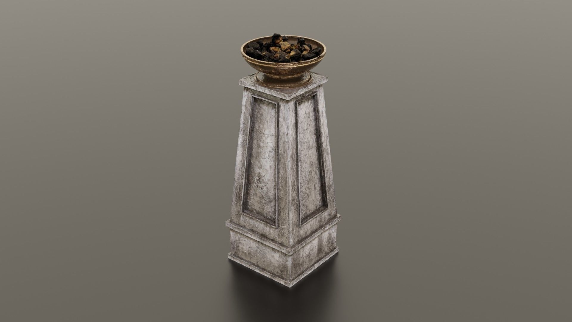 Fire column Low-poly 3D model_2