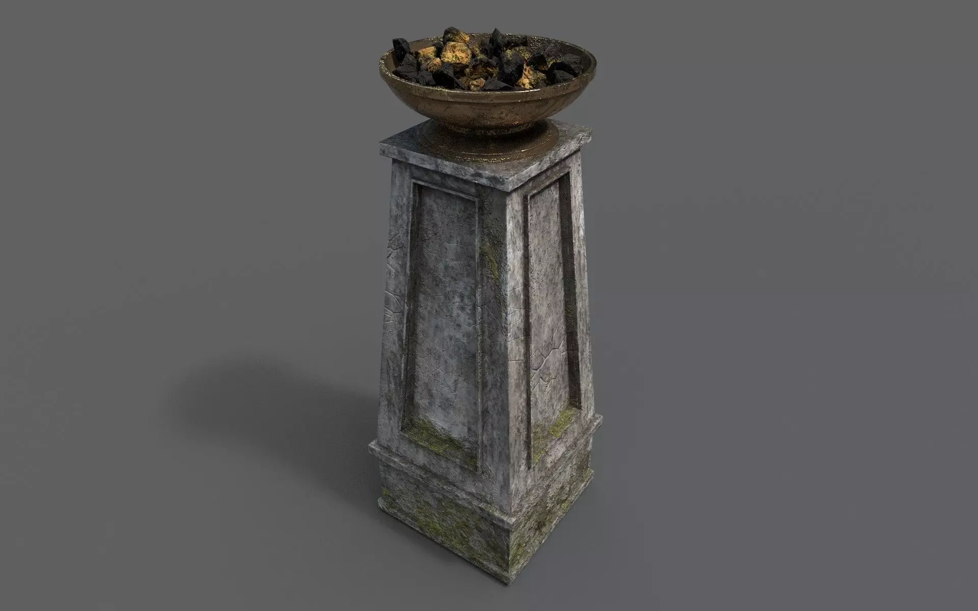 Fire column Low-poly 3D model_0