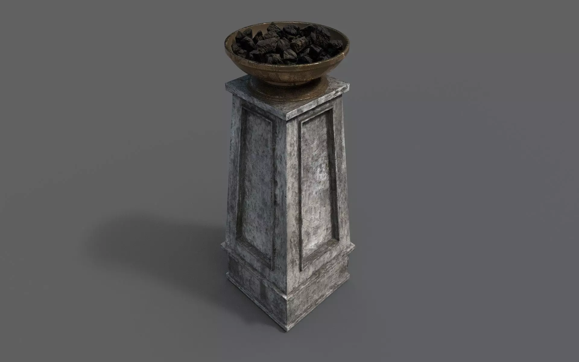 Fire column Low-poly 3D model_0