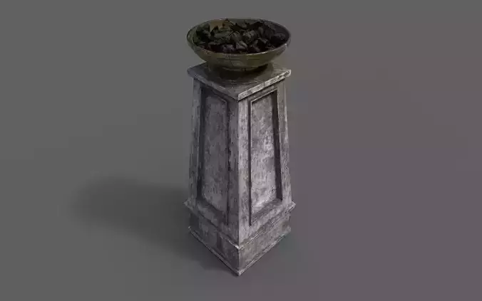 Fire column Low-poly 3D model