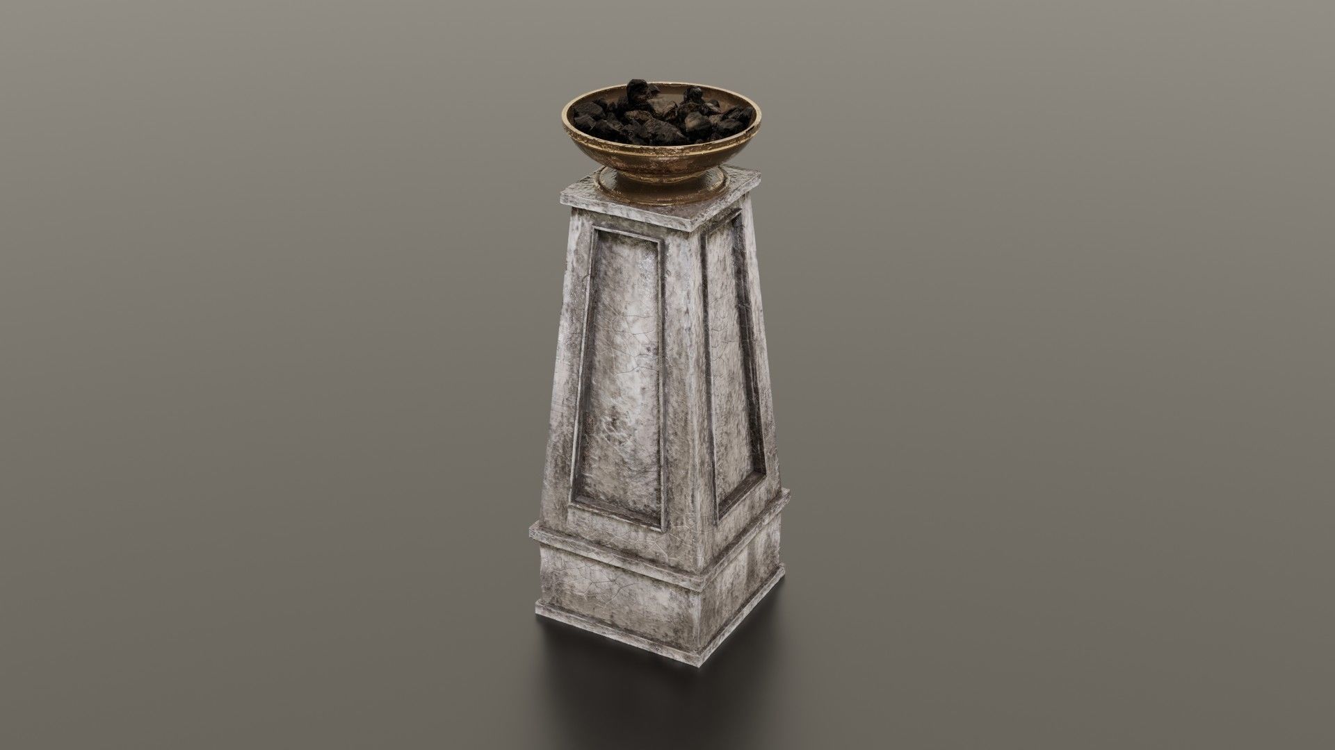 Fire column Low-poly 3D model_4