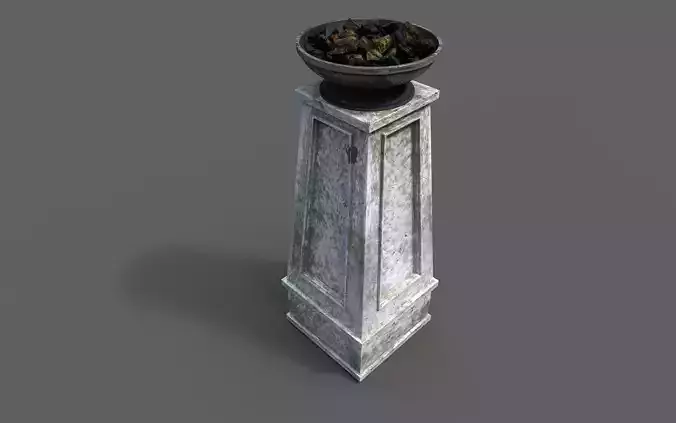 Fire column Low-poly 3D model