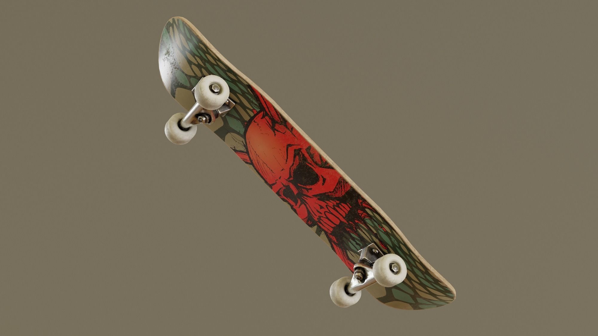 Skateboard - Snake Deck Low-poly 3D model_3