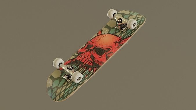 Skateboard - Snake Deck Low-poly 3D model