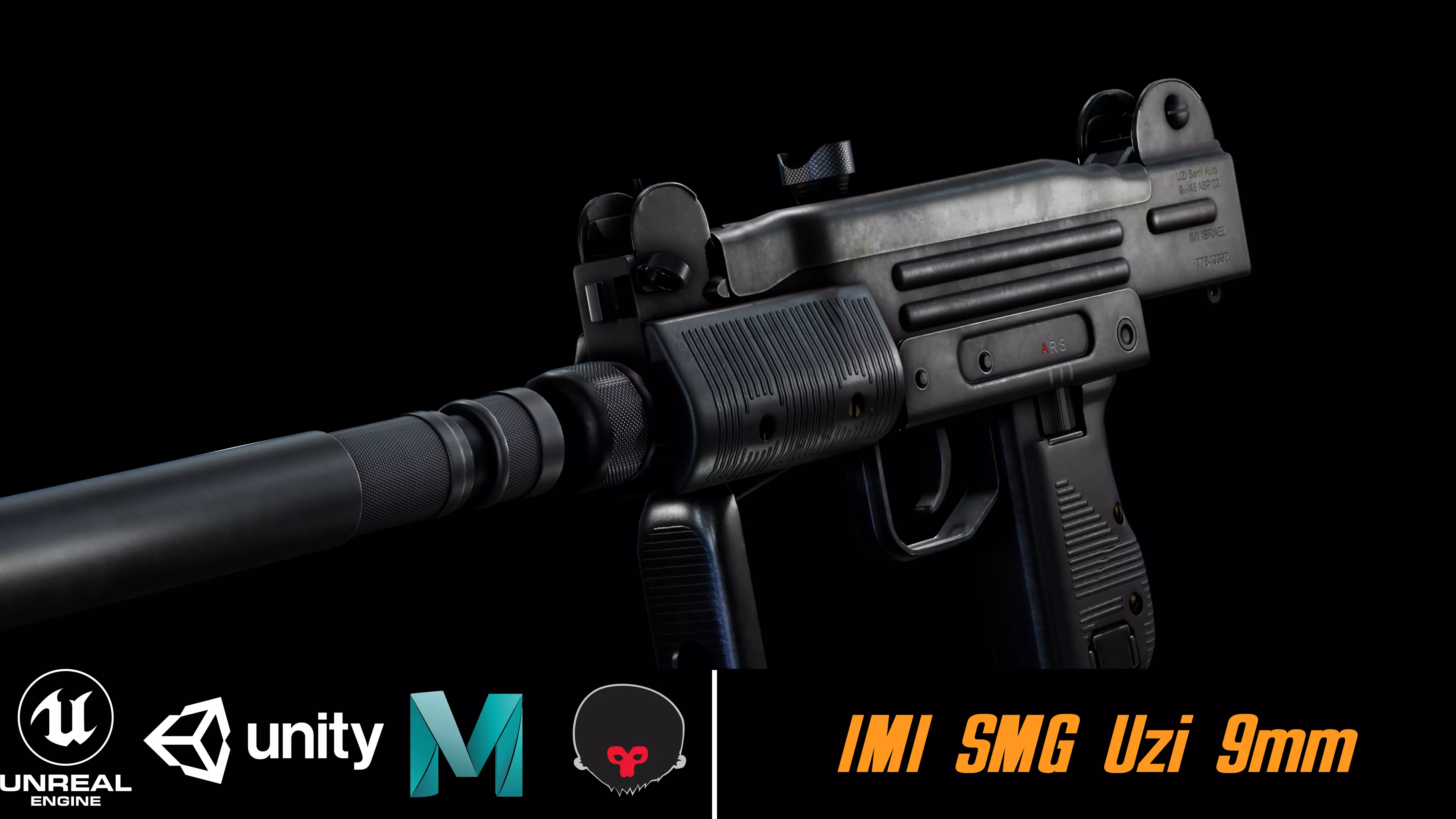 IMI Uzi SMG Low-poly 3D model