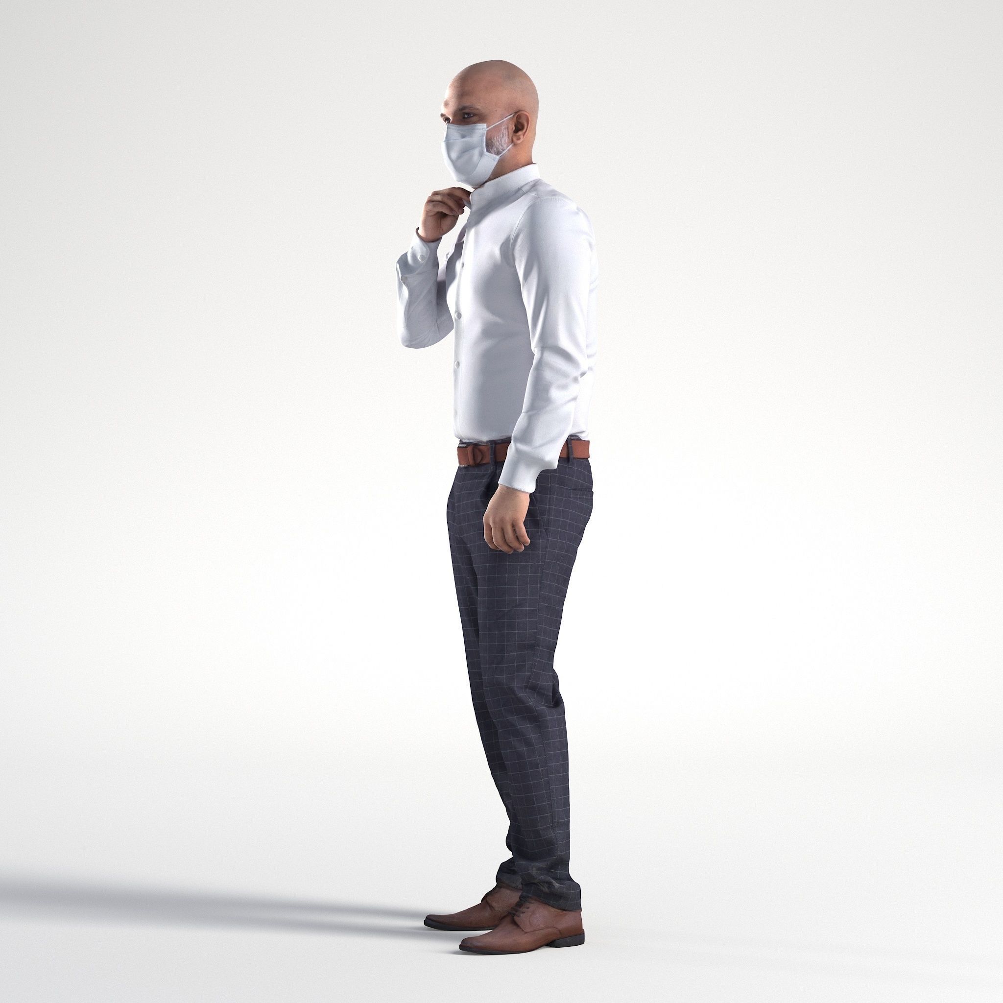 Man Doctor Business Suit Standing Low poly Nikhiel 1794 3D model_6