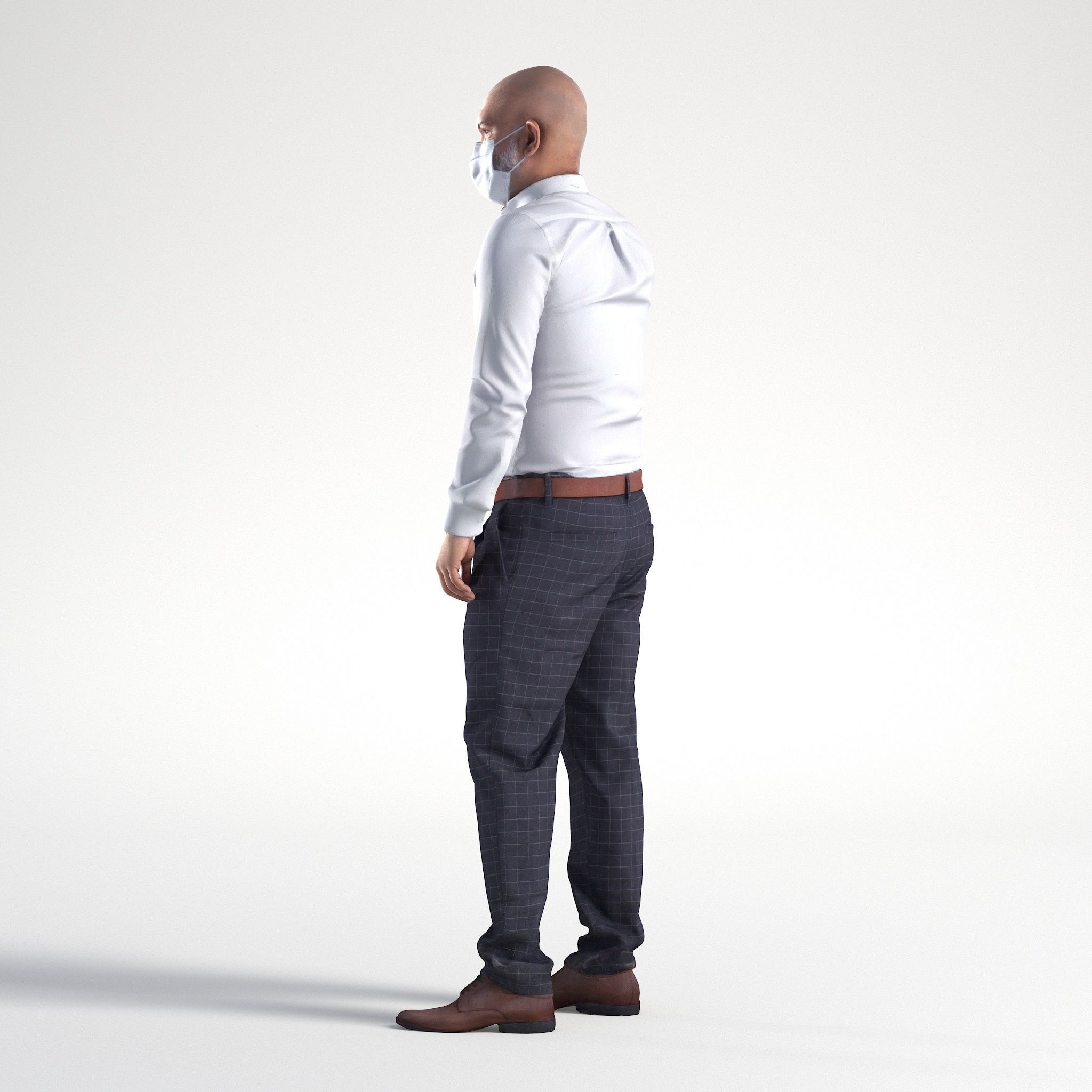 Man Doctor Business Suit Standing Low poly Nikhiel 1794 3D model_5