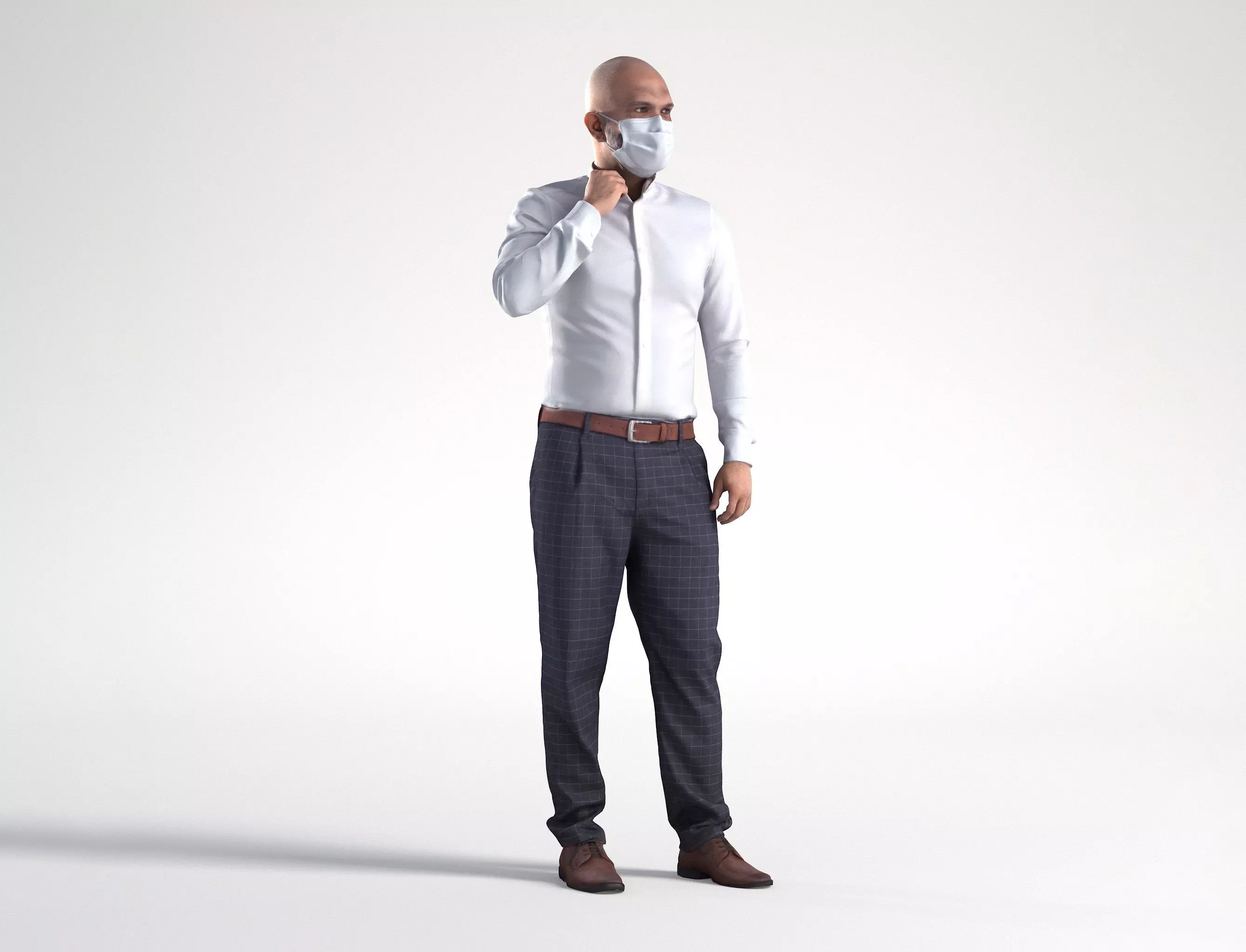 Man Doctor Business Suit Standing Low poly Nikhiel 1794 3D model_0