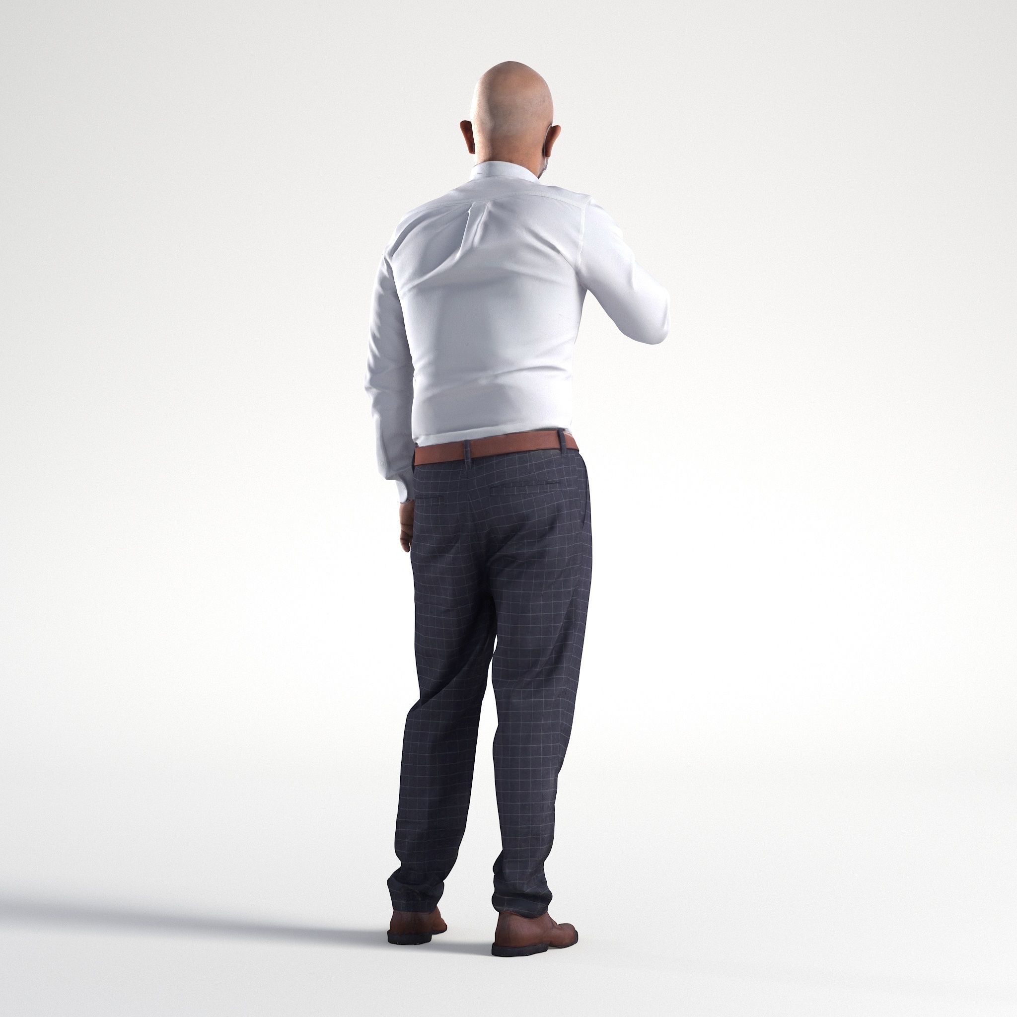 Man Doctor Business Suit Standing Low poly Nikhiel 1794 3D model_3