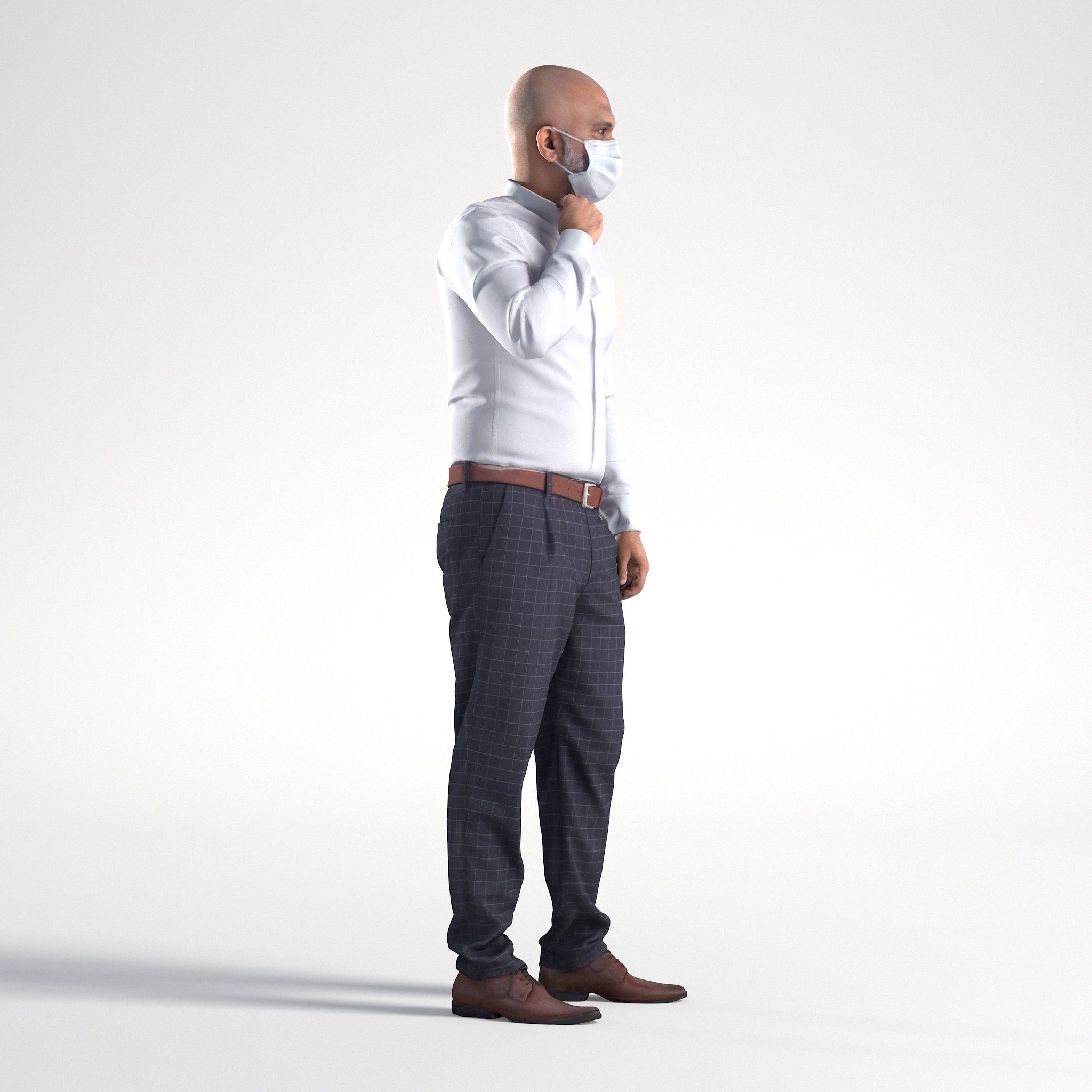 Man Doctor Business Suit Standing Low poly Nikhiel 1794 3D model_1