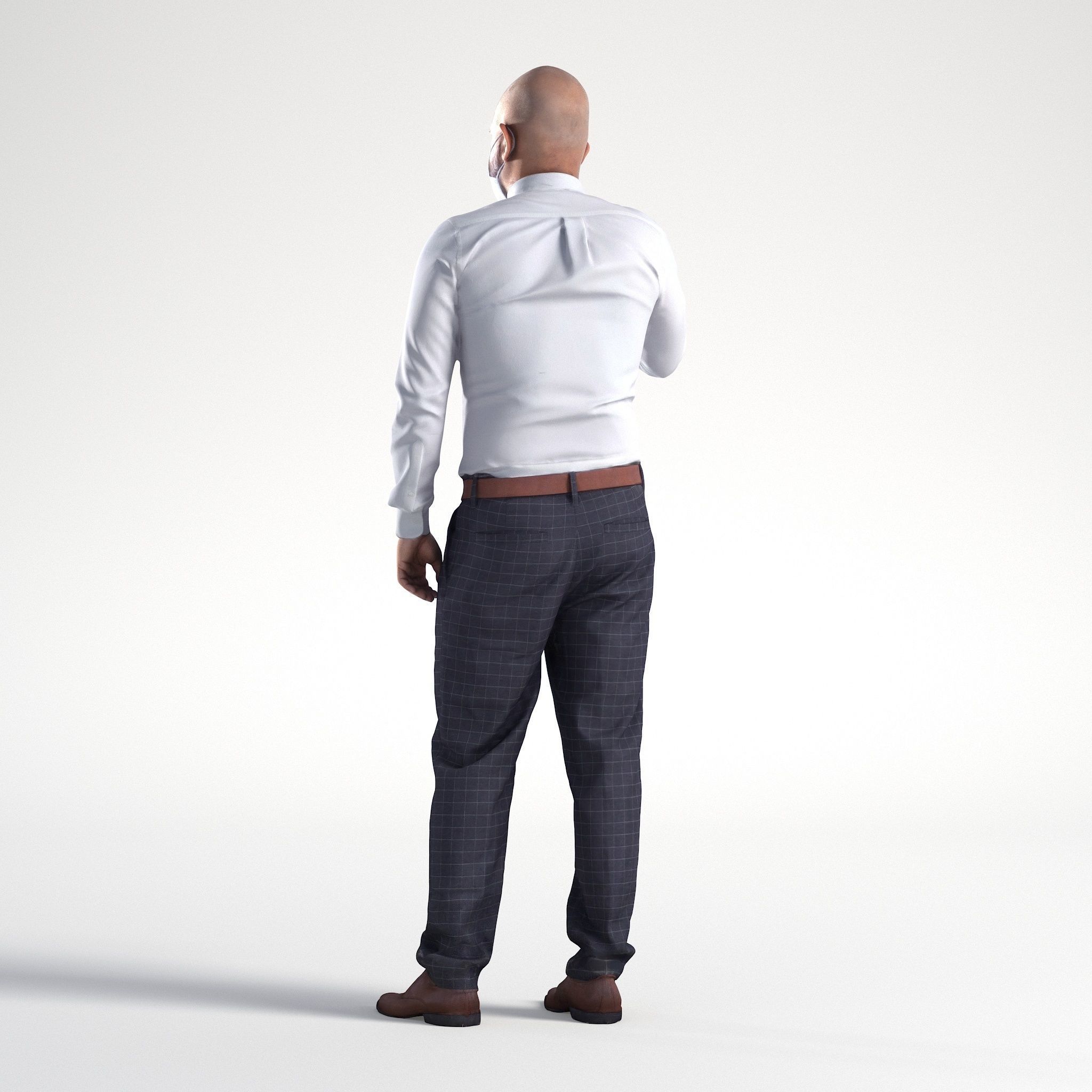 Man Doctor Business Suit Standing Low poly Nikhiel 1794 3D model_4