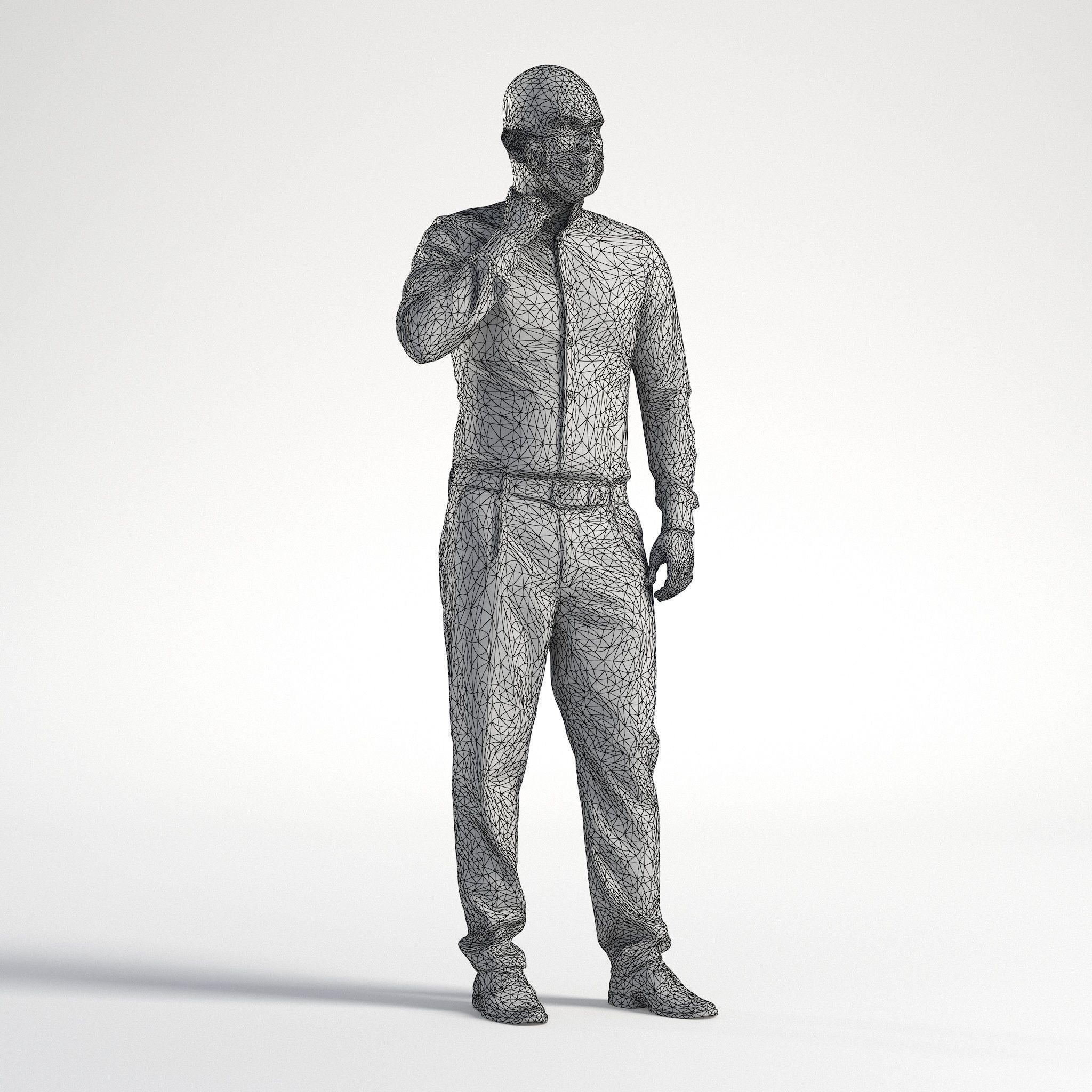 Man Doctor Business Suit Standing Low poly Nikhiel 1794 3D model_9