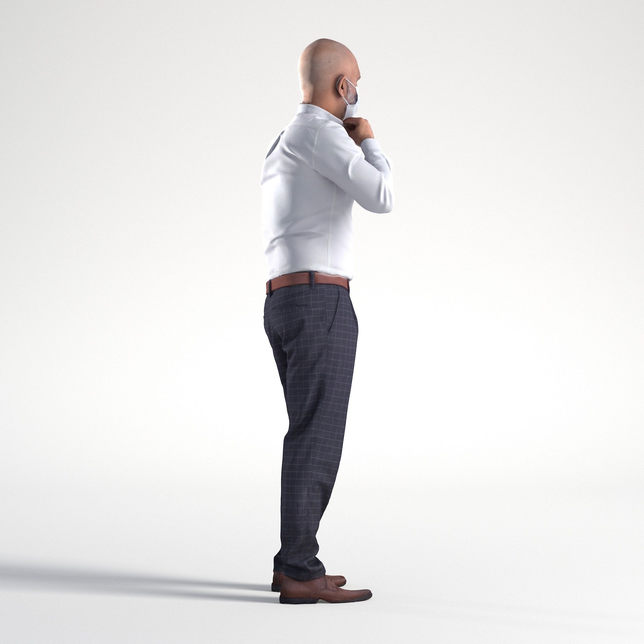 Man Doctor Business Suit Standing Low poly Nikhiel 1794 3D model_2