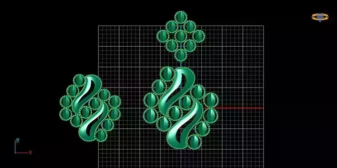 Pendant Set 1 two leaves